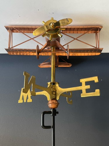 Copper brass biplane weather - brass,
