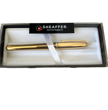 Sheaffer Prelude 22K Gold Plate Medium Nib Fountain Pen NEW in Gift Box