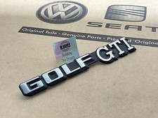VW Golf MK2 Rear Golf GTI Badge Emblem Satin Black and Chrome to 87 Genuine OEM