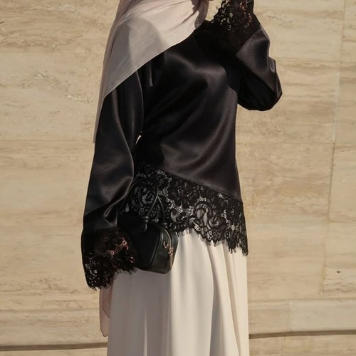 Belted waist lace patchwork - waist,