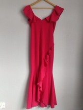 QUIZ hot pink cocktail maxi dress - Altered length to fit 5'1 Petite 