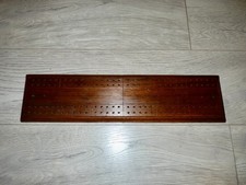 Vintage Wooden Cribbage Board/Crib. Mahogany. Card Game. Long Board