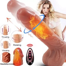 Remote Realistic Dildo Thrusting Vibrator Heating Roating Sex Toys for Women Men