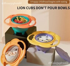 Kids Universal Gyro Bowl 360 Rotate Spill-Proof Practical Design Children Rotary
