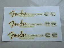 FENDER Electric Guitar STRATOCASTER  Retro Waterslide Transfer Headstock Decals