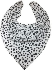 Adult Dribble Bib Special Needs White/Black Spots Bandana Bib Neckerchief Drool