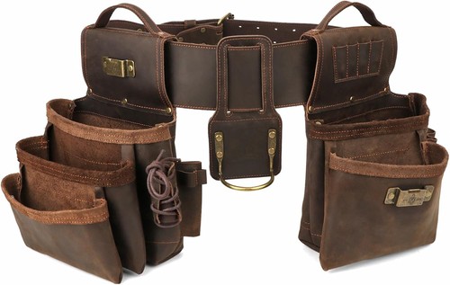 Leather tool belt with - tool,
