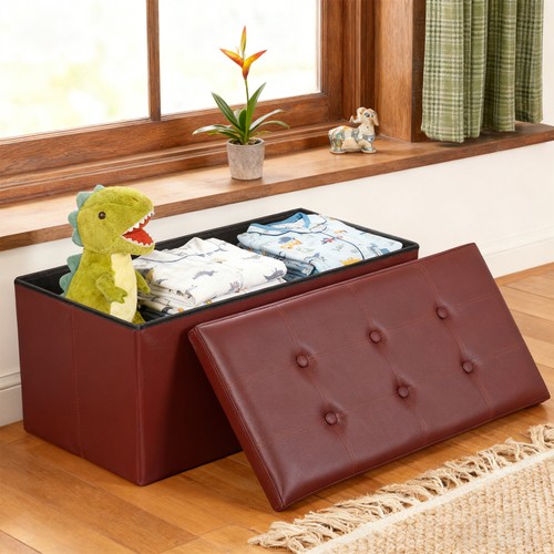 Folding storage ottoman - storage,