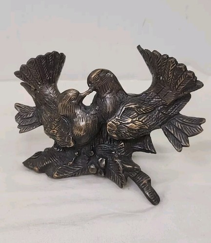 Vtg cast metal bronzed birds - vtg,
