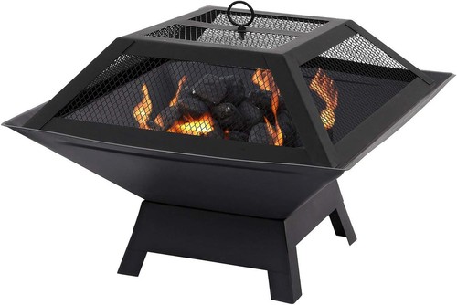 Square fire pit bbq grill - square,