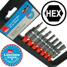 Hilka Hex Allen Key Socket Bit Set 3/8" Metric 3, 4, 5, 6, 7, 8, 10mm Male HEX