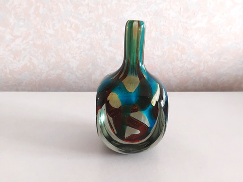 Mdina art glass cube - vase,