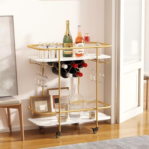 Tier mobile drinks trolley - 2-tier,