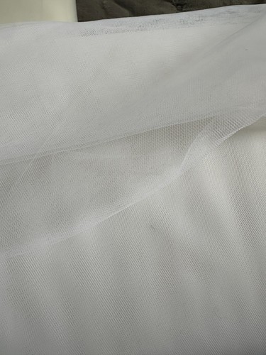 White tulle fabric - , for
