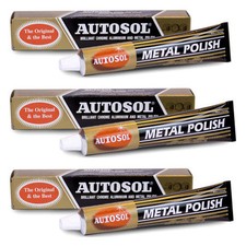 3 x AUTOSOL SOLVOL CHROME METAL ALUMINIUM CLEANER & POLISH 100g ORIGINAL & BEST