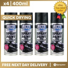 4 x 400ml Black Matt Spray