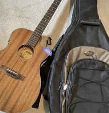 Kala KA-GTR-PLR Parlour Guitar- mahogany back, solid cedar top & padded gig bag!