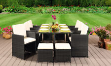 CUBE RATTAN GARDEN FURNITURE SET CHAIR SOFA TABLE PATIO WICKER 10 SEATER