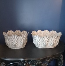 2 Galvanised Metal Leaf