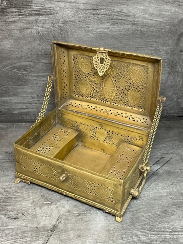 Antique indian brass spice box - spice,