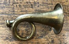 Antique Early 19th Century 8 inch Coiled Brass Hunting Horn with Dovetailed Seam