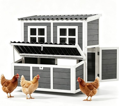 Wooden hen coop - fits, 4-6