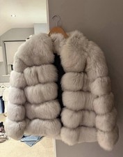 Twenty Fall Grey Fox Fur Coat - Size Large
