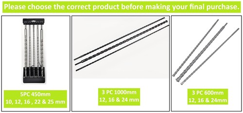 3pc 600mm sds plus drill - sds,
