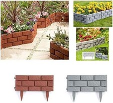 Flexible Garden Lawn Grass Fence Wall Border Edging Picket Brick Effect Panel