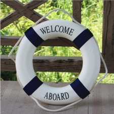 Nautical Life Ring Lifebuoy Boat Welcome Aboard Wall Hanging Home Decoration New