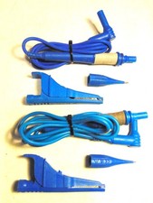 Megger 3 Piece Test Lead Blue Neutral - With Crocodile Alligator clip & probe
