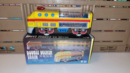 Vintage double decker train - vintage,