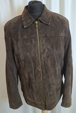 Wallace Sacks Suede Leather Jacket Coat Smart Casual Warm Brown Medium A3892