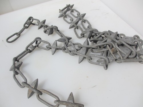 Large vintage iron chain fence - vintage,
