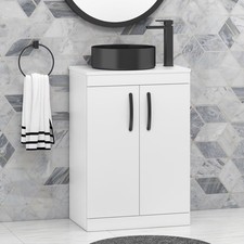 White Gloss MDF Replacement Bathroom Cabinet Door-Made 2 Measure-Free Hinge Hole