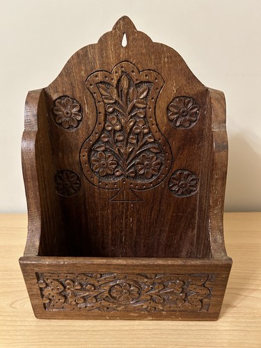 Hand carved wooden letter rack - hand-carved,