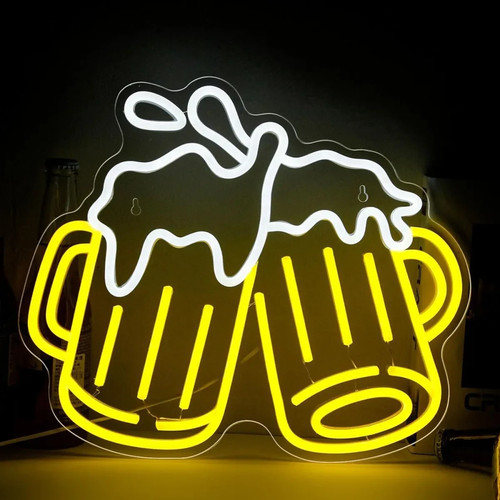 Beer mugs cheers led - cheers, sign