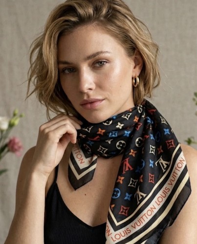 Louis vuitton black silk scarf - silk,