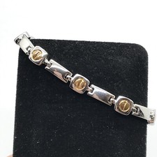 Vintage   2 Tone   SIlver & Gold   Delicate  Designer Look  Bracelet   sz  6.75"
