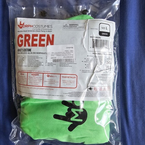 Mens green morphsuit costume - mens,
