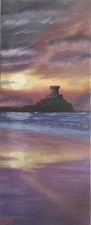 Seascape sunset oil painting