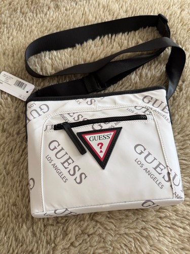 Guess white across body bag - white,