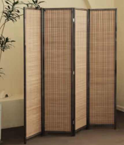 Panel bamboo room divider - 4-panel,