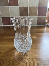 Crystal Cut Clear Glass High Quality Vintage Vase / Flower Vase, 574g, 13cm Tall