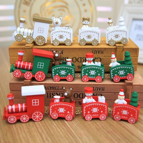 Snowman christmas wooden train - christmas,