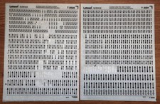 2 sheets of Letraset Science dry transfers, T2020 & T2021, both used
