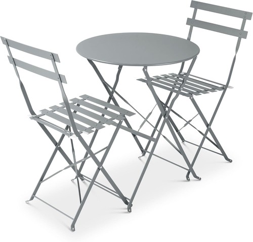 Grey folding bistro set - folding, 3