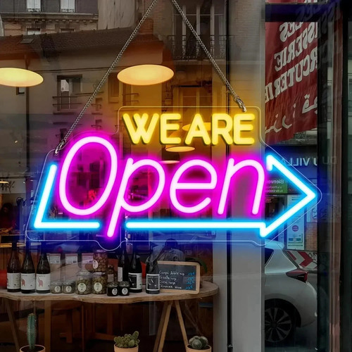 Are open neon sign - we,
