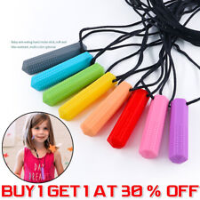 Gem Chew Necklace Kids Adults Autism ADHD Biting Sensory Teething Toys 8 COLOURS