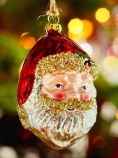 POTTERY BARN SANTA HEAD GLASS